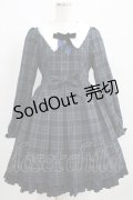 Dear Celine / チェックリボンワンピース M ネイビー H-25-04-08-1028-LO-OP-NS-ZH
