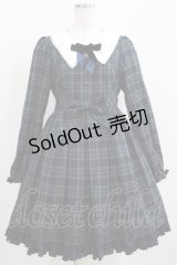 Dear Celine / チェックリボンワンピース M ネイビー H-25-04-08-1028-LO-OP-NS-ZH