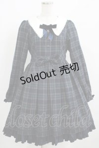 Dear Celine / チェックリボンワンピース M ネイビー H-25-04-08-1028-LO-OP-NS-ZH