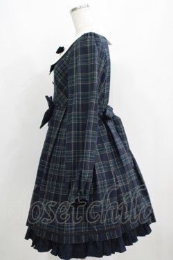 画像2: Dear Celine / チェックリボンワンピース M ネイビー H-25-04-08-1028-LO-OP-NS-ZH