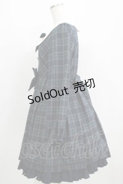 画像2: Dear Celine / チェックリボンワンピース M ネイビー H-25-04-08-1028-LO-OP-NS-ZH