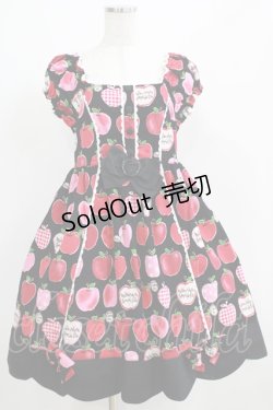 画像1: metamorphose / りんごスカラップ切替ジャンパースカート Free ブラック H-25-04-08-1029-ME-OP-NS-ZH
