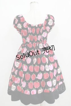 画像3: metamorphose / りんごスカラップ切替ジャンパースカート Free ブラック H-25-04-08-1029-ME-OP-NS-ZH