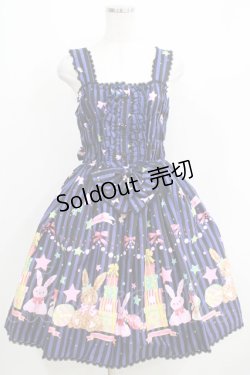画像1: metamorphose / Candy Star Rabbitシャーリングジャンパースカート Free ネイビー H-25-04-08-1030-ME-OP-NS-ZH