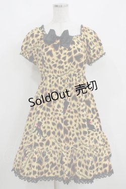 画像1: metamorphose / ハートひょう柄半袖ワンピース Free ブラウン H-25-04-08-1040-ME-OP-NS-ZH