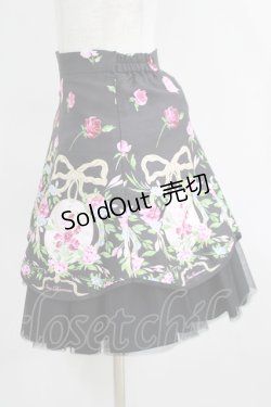 画像2: JESUS DIAMANTE / プリンセスガーデンスカート 38 オーナメントリボンブラック H-25-04-08-1043-JE-SK-NS-ZH