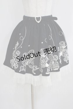 画像1: metamorphose / プードルプリントスカート Free ブラック H-25-04-08-1044-ME-SK-NS-ZH