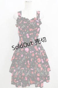 metamorphose / Vintage Cherryジャンパースカート（ロイヤルデシン） Free ブラック H-25-04-08-1049-ME-OP-NS-ZH
