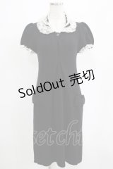 JESUS DIAMANTE / レース襟ニットワンピース 40 ブラック H-25-04-08-1061-JE-OP-NS-ZH