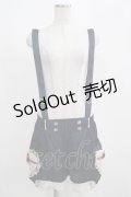 Ichigo Mikou（海外ロリータブランド） / ストライプサスペンダーパンツ M〜L ネイビー H-25-04-08-1062-LO-PA-NS-ZH