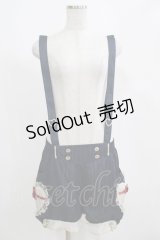 Ichigo Mikou（海外ロリータブランド） / ストライプサスペンダーパンツ M〜L ネイビー H-25-04-08-1062-LO-PA-NS-ZH