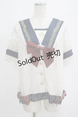 画像1: Ichigo Mikou（海外ロリータブランド） / ストライプセーラーブラウス M~L ネイビー H-25-04-08-1063-LO-BL-NS-ZH