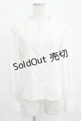 Ank Rouge / 丸襟ブラウス M オフ H-25-04-08-1065-CA-BL-NS-ZH