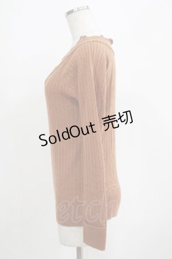 画像2: axes femme / Vネックニット M ブラウン H-25-04-08-1066-AX-TO-NS-ZH