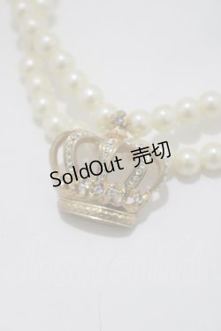画像1: JESUS DIAMANTE / 王冠パールチョーカー  ゴールド/クリア H-25-04-08-1069-JE-AC-NS-ZH
