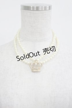 画像2: JESUS DIAMANTE / 王冠パールチョーカー  ゴールド/クリア H-25-04-08-1069-JE-AC-NS-ZH