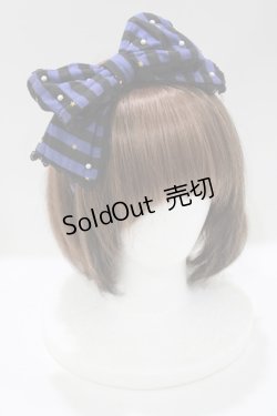 画像1: metamorphose / Candy Star Rabbit リボンカチューシャ  ネイビー H-25-04-08-1071-ME-AC-NS-ZH