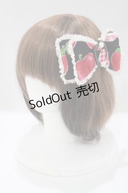 画像1: metamorphose / りんごリボンバレッタ  ブラック H-25-04-08-1074-ME-ZA-NS-ZH