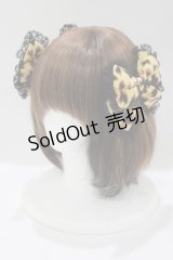 metamorphose / ハートひょう柄リボンヘアコーム  ブラウン H-25-04-08-1079-ME-AC-NS-ZH
