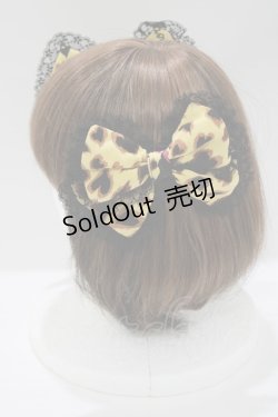 画像2: metamorphose / ハートひょう柄リボンヘアコーム  ブラウン H-25-04-08-1079-ME-AC-NS-ZH