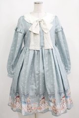 Larmes d'Anges（海外ロリータブランド） / テディベアプリントワンピース L ミント H-25-04-08-1002-GO-OP-NS-ZH