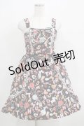 metamorphose / ビスケット柄リボンジャンパースカート Free ブラック H-25-04-08-1014-ME-OP-NS-ZH