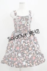 metamorphose / ビスケット柄リボンジャンパースカート Free ブラック H-25-04-08-1014-ME-OP-NS-ZH