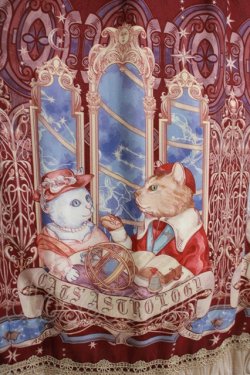 画像4: Honey Honey（海外ロリータブランド） / Cats' Astrologyワンピース S ボルドー H-25-04-08-1021-EL-OP-NS-ZH