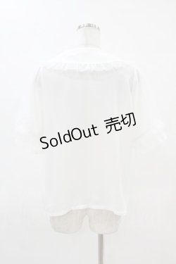 画像2: axes femme kawaii / ドットチュール半袖ブラウス M オフ H-25-04-08-007-AX-BL-NS-ZH