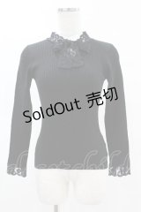 F&A / レースボウタイリブニットプルオーバー Free BLACK H-25-04-08-009-LO-TO-NS-ZH