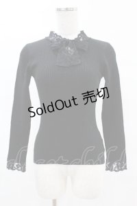 F&A / レースボウタイリブニットプルオーバー Free BLACK H-25-04-08-009-LO-TO-NS-ZH