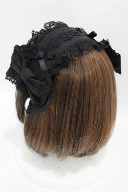 画像2: Angelic Pretty / クロスリボンチュールレースヘッドドレス  ブラック H-25-04-08-019-AP-AC-NS-ZH