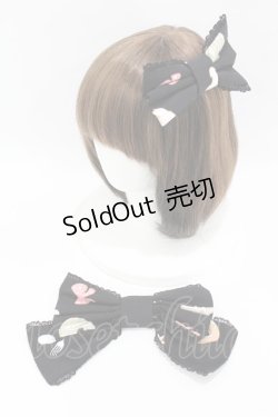 画像1: Angelic Pretty / ア・ラ・カルトティータイムバレッタ+リボンブローチ  ブラック H-25-04-08-021-AP-AC-NS-ZH