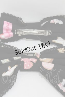 画像2: Angelic Pretty / ア・ラ・カルトティータイムバレッタ+リボンブローチ  ブラック H-25-04-08-021-AP-AC-NS-ZH