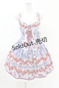 BABY,THE STARS SHINE BRIGHT / Strawberry’s Heart Drops柄ジャンパースカートI Free ブルー H-25-04-09-038-BA-OP-NS-ZH