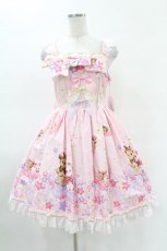 画像1: BABY,THE STARS SHINE BRIGHT / くみゃちゃんのキラキラMilky Way柄ジャンパースカートI Free ピンク H-25-04-09-042-BA-OP-NS-ZH (1)