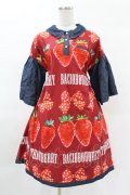 Bacio Bouquet（海外ロリータブランド） / Strawberryワンピース L ブルー/レッド H-25-04-09-049-LO-OP-NS-ZH