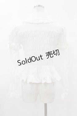 画像2: Angelic Pretty / リボンちゃんシャーリング付け袖ブラウス Free オフ H-25-04-09-055-AP-BL-NS-ZH