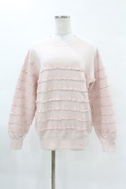 画像1: PINK HOUSE / フリル使いトレーナー 3（M） ピンク H-25-04-09-056-LO-TO-NS-ZH
