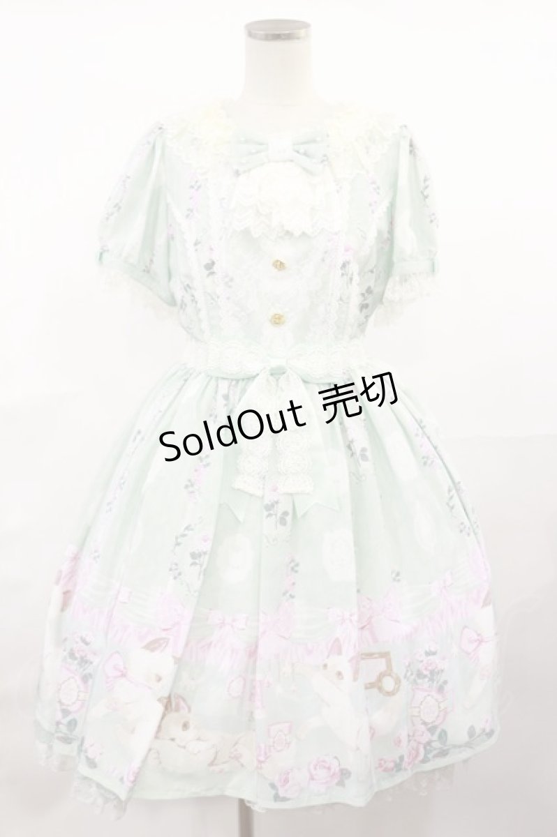 画像1: Angelic Pretty / Romantic Catワンピース Free ミント H-25-04-09-1011-AP-OP-NS-ZH (1)
