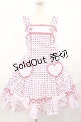 Angelic Pretty / ドキドキハートジャンパースカート  ピンク H-25-04-09-1002-AP-OP-NS-ZH