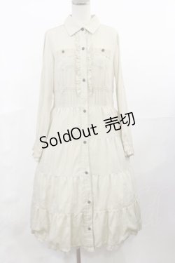 画像1: axes femme / ティアードシャツワンピース M アイボリー H-25-04-09-1023-AX-OP-NS-ZH
