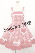 Angelic Pretty / ドキドキハートジャンパースカート Free レッド H-25-04-09-1003-AP-OP-NS-ZH