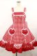 画像1: Angelic Pretty / ドキドキハートジャンパースカート Free レッド H-25-04-09-1003-AP-OP-NS-ZH (1)