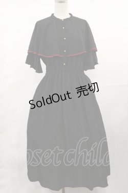 画像1: axes femme / パイピングケープワンピース M ブラック H-25-04-09-1025-AX-OP-NS-ZH
