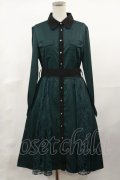 axes femme / バイカラー襟シャツワンピース M グリーン H-25-04-09-1026-AX-OP-NS-ZH