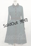 axes femme / バイカラー襟シャツワンピース M グリーン H-25-04-09-1026-AX-OP-NS-ZH