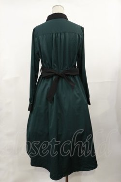 画像2: axes femme / バイカラー襟シャツワンピース M グリーン H-25-04-09-1026-AX-OP-NS-ZH