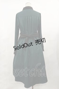 画像2: axes femme / バイカラー襟シャツワンピース M グリーン H-25-04-09-1026-AX-OP-NS-ZH