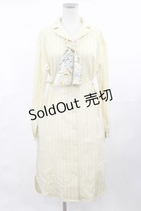 axes femme / スカーフ付シャツワンピ M アイボリー H-25-04-09-1028-AX-OP-NS-ZH